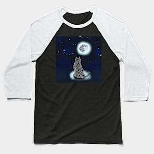 The Cat Caught in Moonlight Baseball T-Shirt